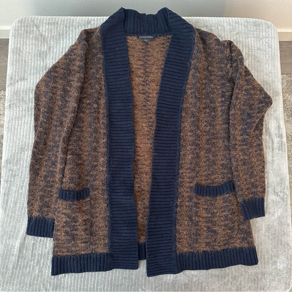 Pendleton Wool Alpaca Sweater Open Front Cardigan size M